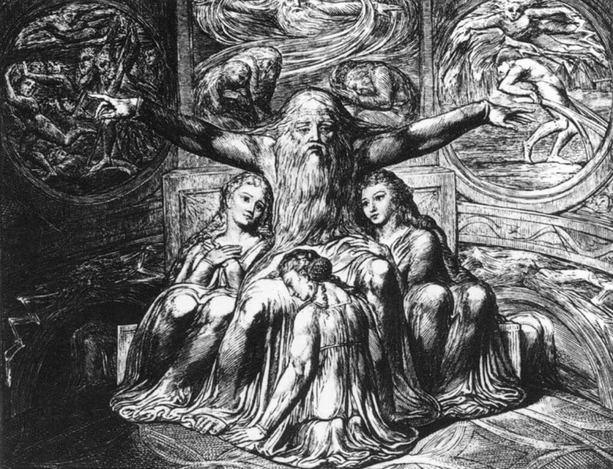 Job And His Daughters Etching