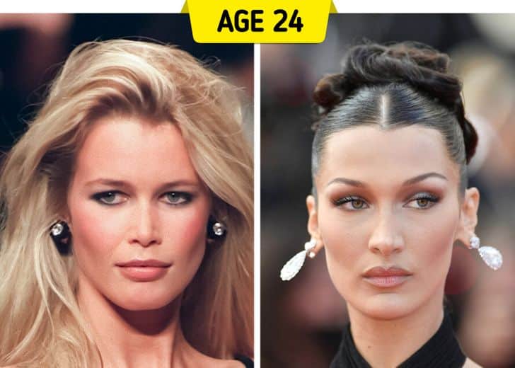 hiressegek ikonok regen es most claudia schiffer bella hadid