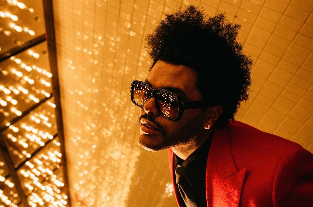 the weeknd grammy dij 2021 blinded lights
