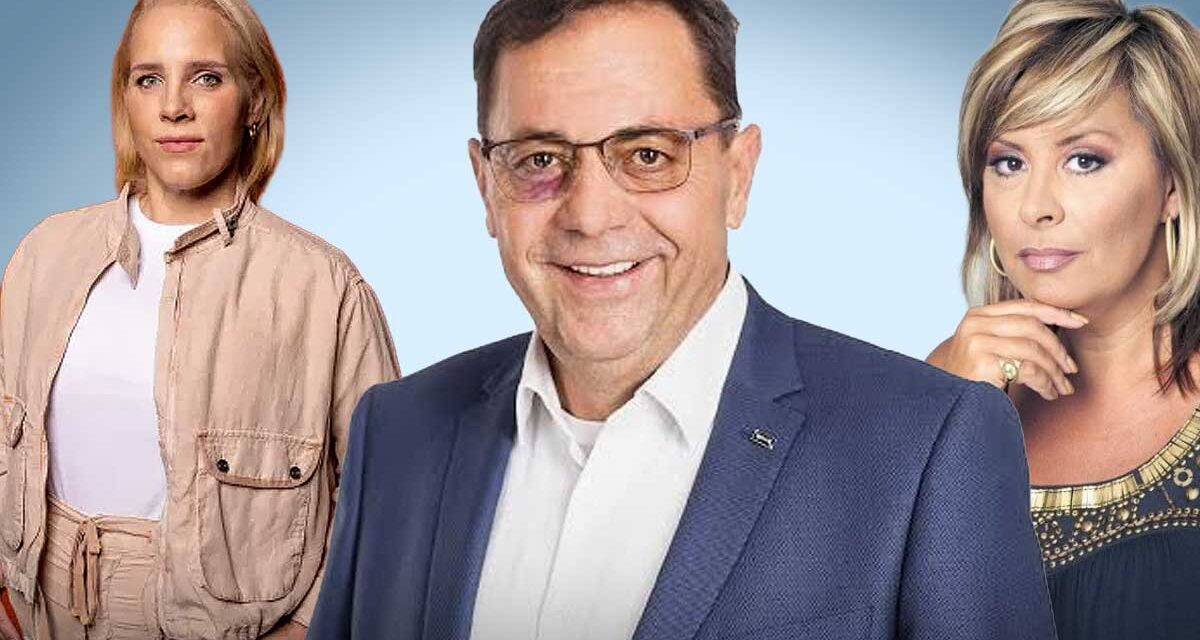 Pócs Jánost, Szulák Andreát és Tóth Verát ábrázoló mesterséges intelligenciával készült illusztráció