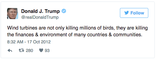 Best Donald Trump Tweets Wind Turbines