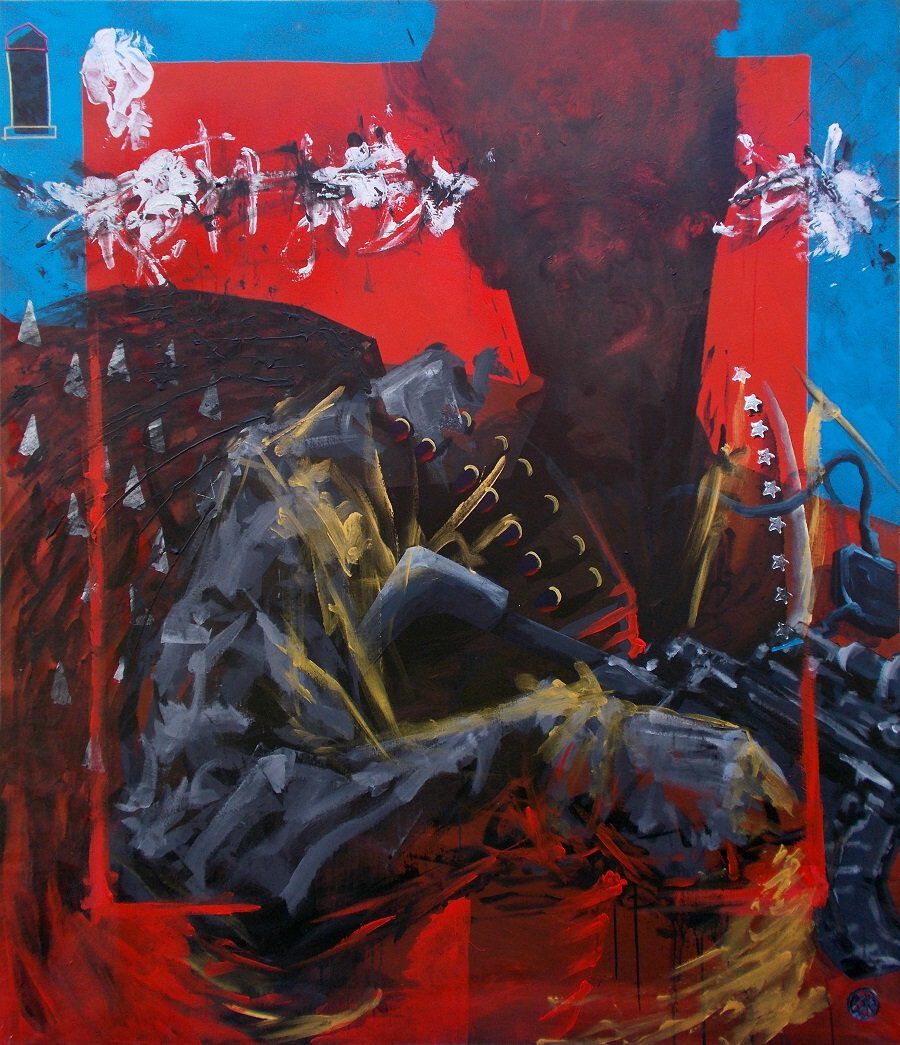 Fekete Angyal 160x120cm akril v%C3%A1szon 2018