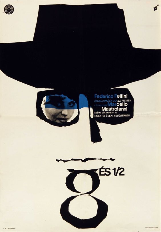 Fellini nyolc%C3%A9sf%C3%A9l g%C3%B6r%C3%B6g lajos plakatja
