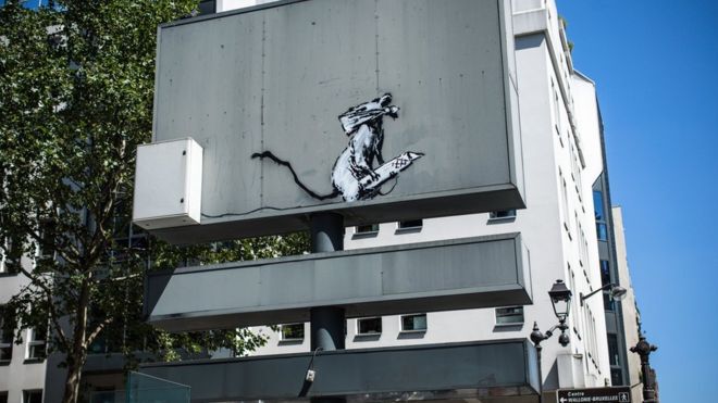 Banksy Szájmaszkos Patkány Banksy Ellopott Ajtó