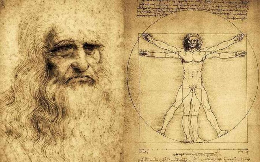 Leonardo Da Vinci Uomo Vitruviano Vitruvius Tanulmány Louvre