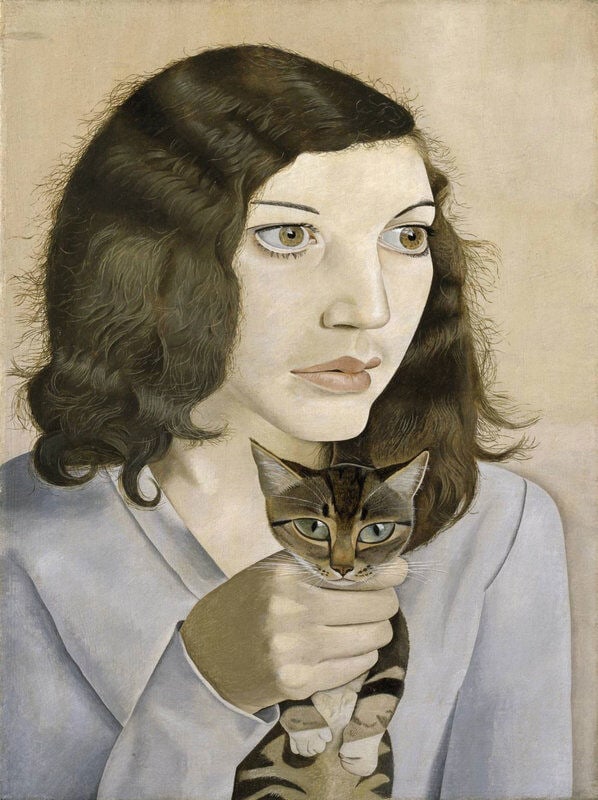 girl with a kitten lucian freud l%C3%A1ny macsk%C3%A1val