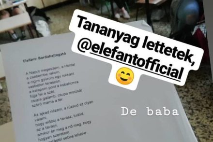 Iskolai tananyag lett az Elefánt zenekar Bordahajtogató dala