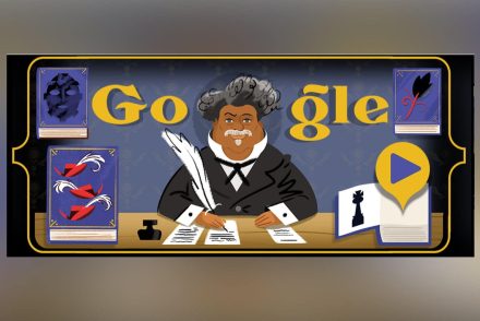Alexandre Dumas író előtt tiszteleg a Google a kezdőoldalán