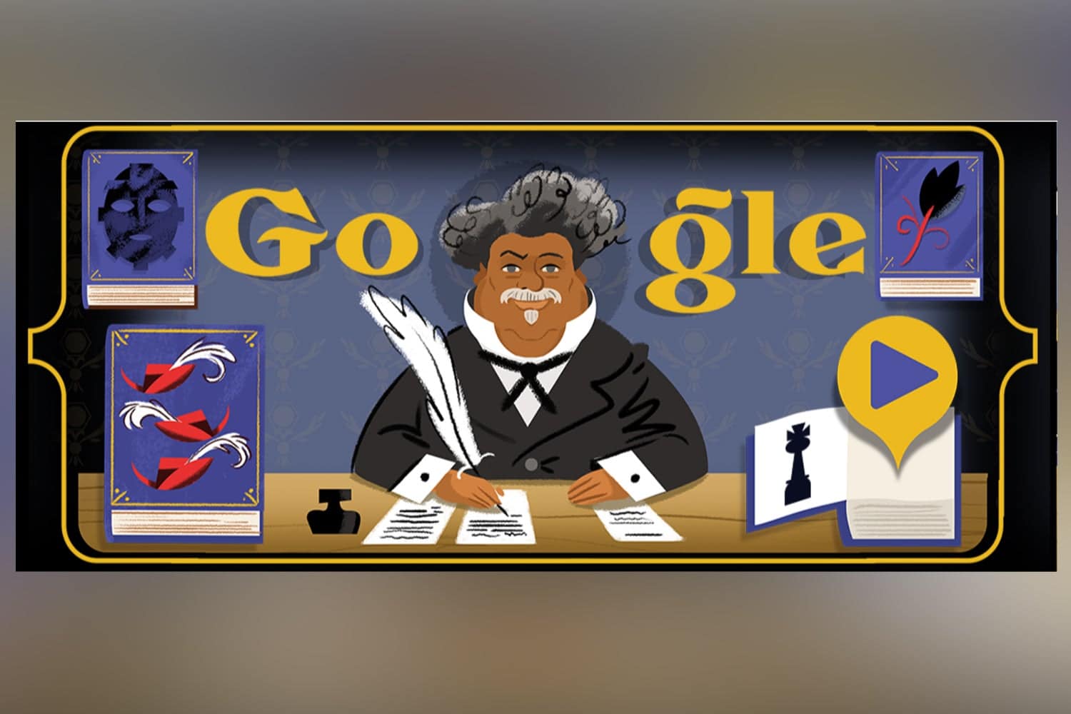 Alexandre Dumas Google Doodle