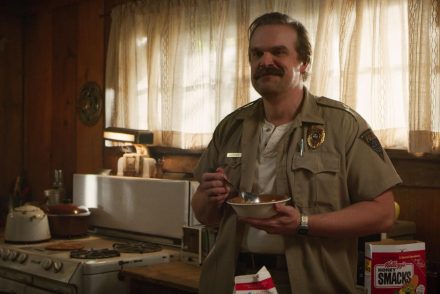 A halloween legjobb alakítása? A Stranger Things Jim Hoppere újraalkotta a Ragyogás baltás jelenetét