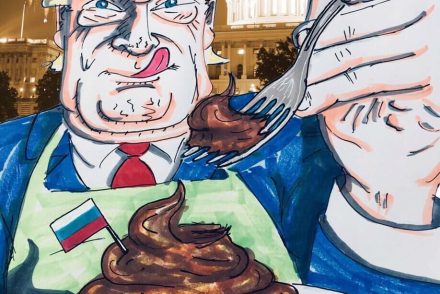 Az USA elnöke sz*rt eszik Jim Carrey legújabb karikatúráján