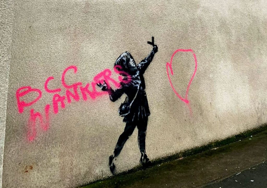 Banksy Valentin Nap Rongalas Bristol