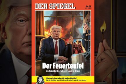 Donald Trump lángra lobbantja az államokat a német magazin címlapján