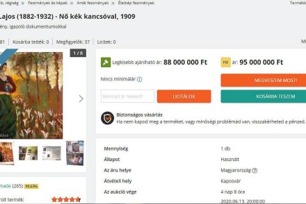 Vaterán árulnak egy állítólag eredeti Gulácsy Lajos-festményt 95 millióért