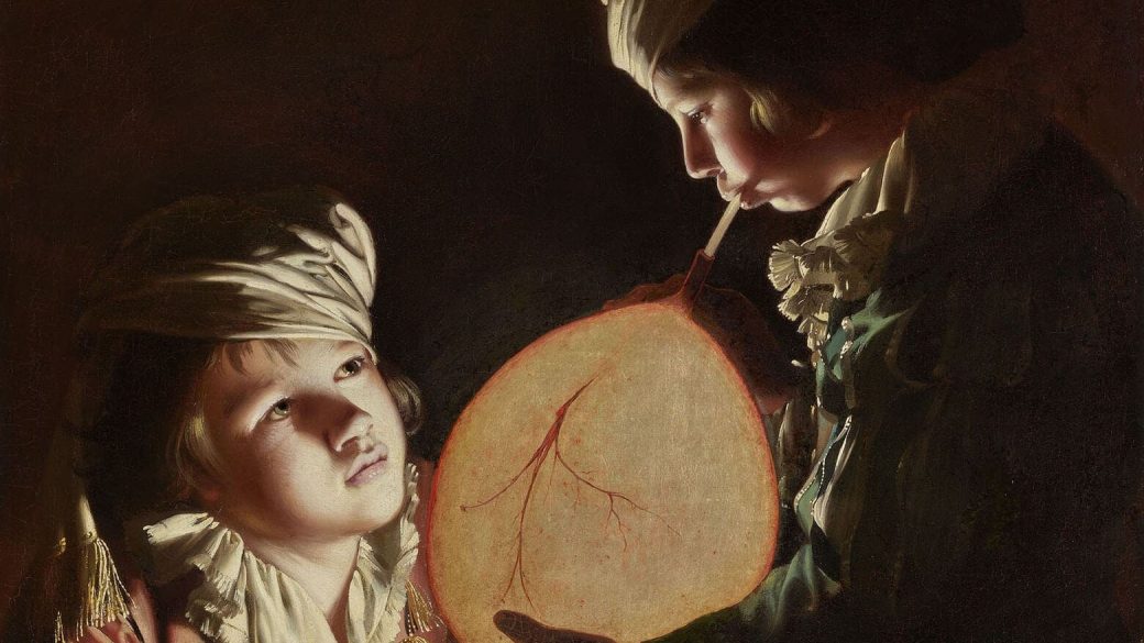 joseph wright Two Boys with a Bladder festmeny j paul getty muzeum