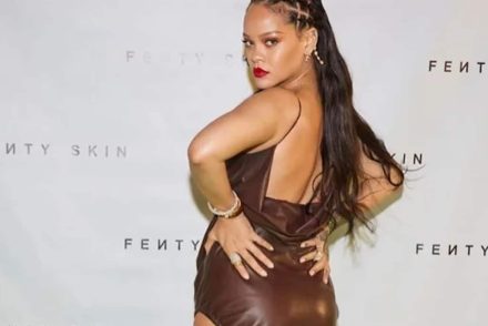 Rihanna a Fenty Skin új ruhakollekcióját népszerűsítette bőrgatyában
