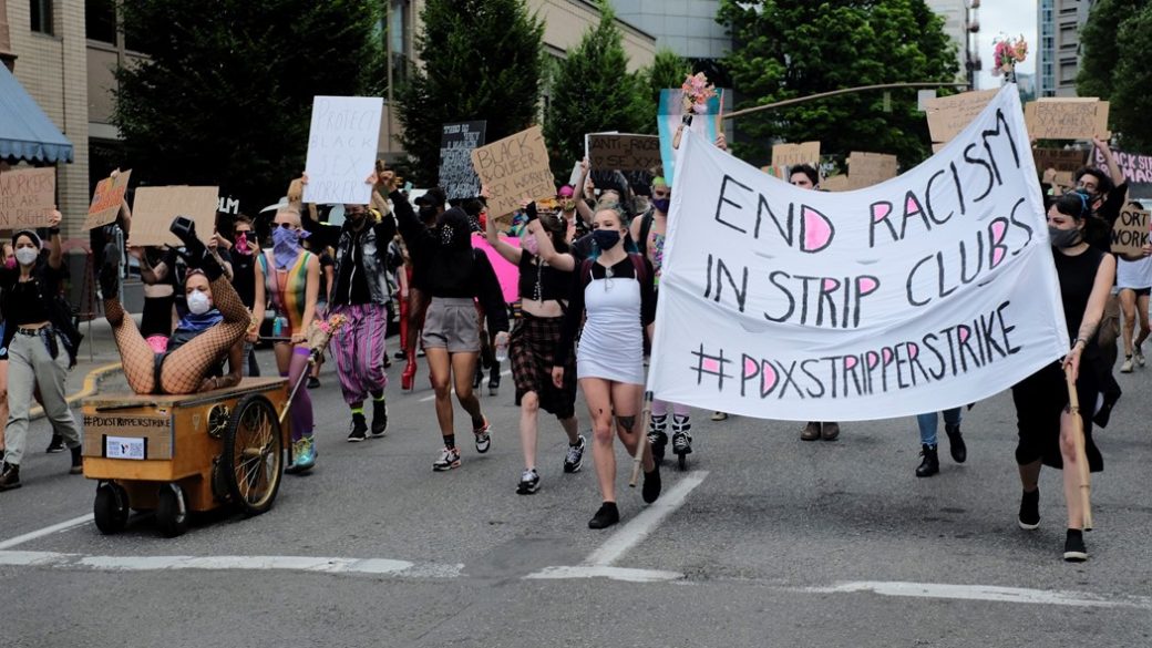 sztriptiz sztrajk portland