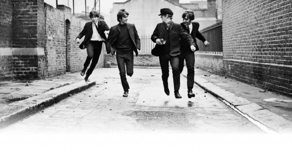 The Beatles Band Members Run Road 3806 2560X1440