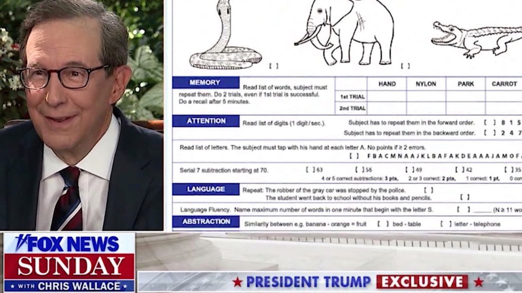 trump chris wallace kognitiv teszt