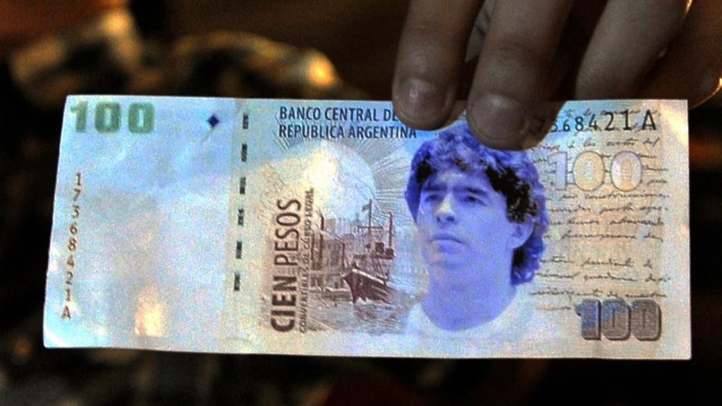 meghalt maradona bankjegy