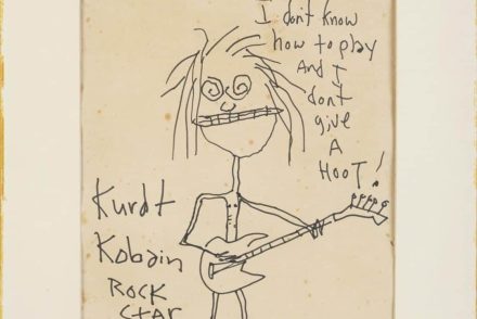 Kurt Cobain karikatúrája a becsült ár 28-szorosáért kelt el