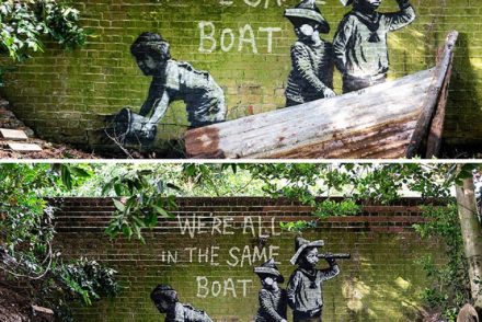 Banksy nem tartott nyári szünetet: az angolok imádják az új falfestményeit