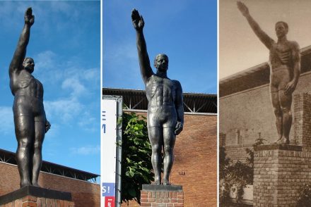 A nácikra emlékeztető szobrot távolítottak el az amszterdami olimpiai stadion elől