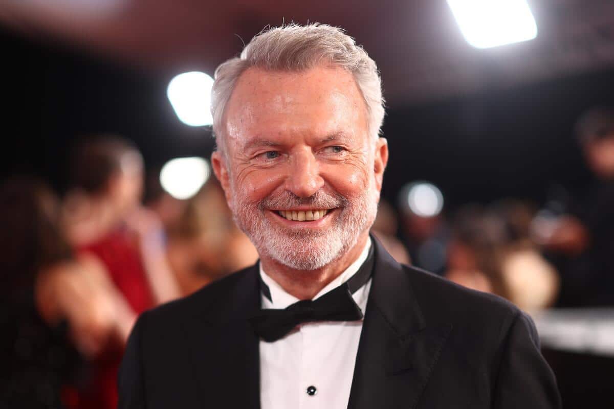 Sam Neill, a Jurassic Park Alan Grant professzorát alakító színész egy filmpremieren