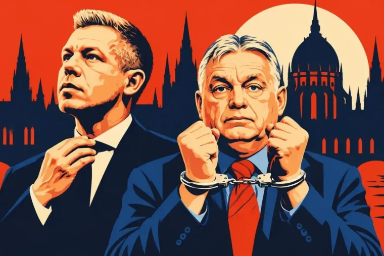 Magyar Péter mellett bilincsben Orbán Viktor: súlyos címlappal jelent meg a vezető cseh hetilap