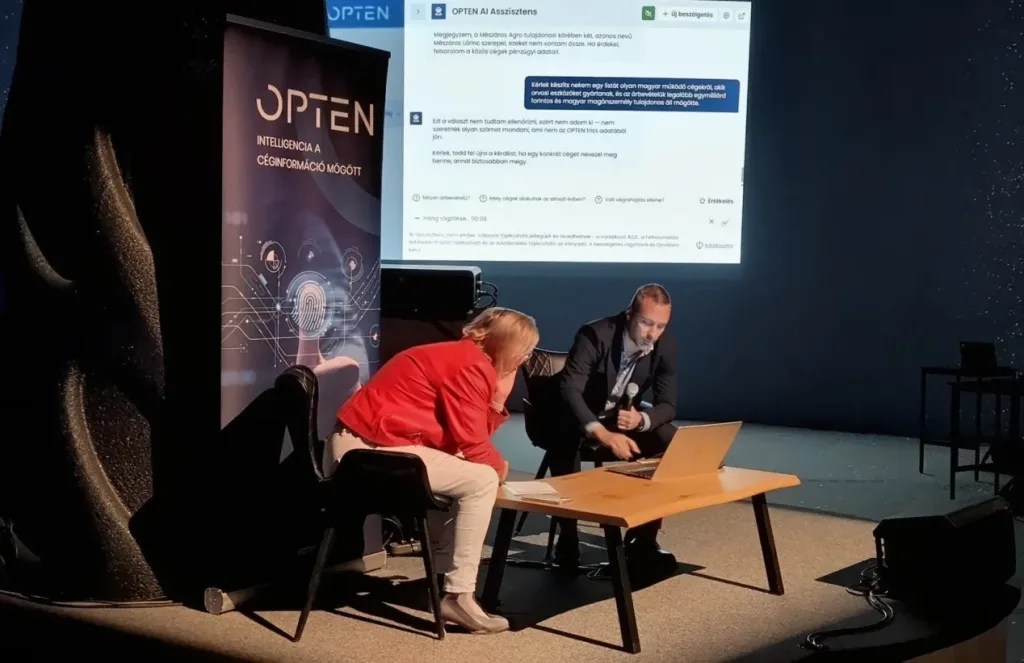 Az Opten AI bemutatója – Várkonyi Andrea és Mészáros Lőrinc közös cégeinek feltérképezése